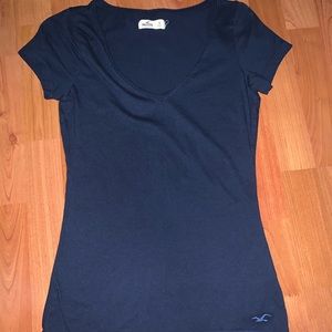 navy blue v neck